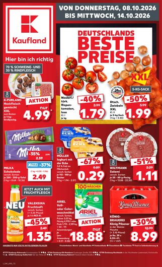 Titelseite des Kaufland Prospekts, gültig vom 08.10.2026 bis 14.10.2026