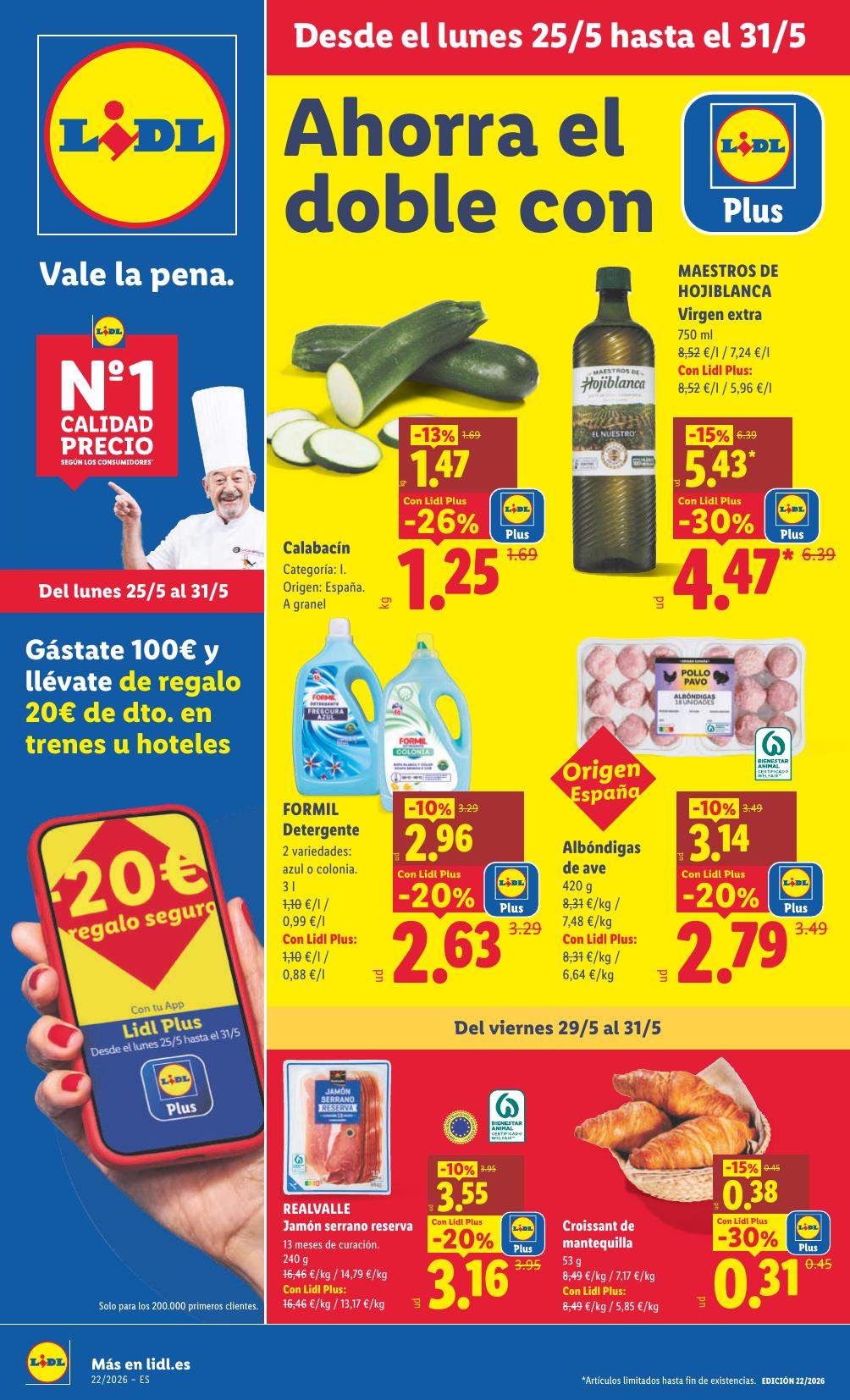 Folleto Lidl Alimentación · 25 de mayo de 2026 – 31 de mayo de 2026 — Página 1