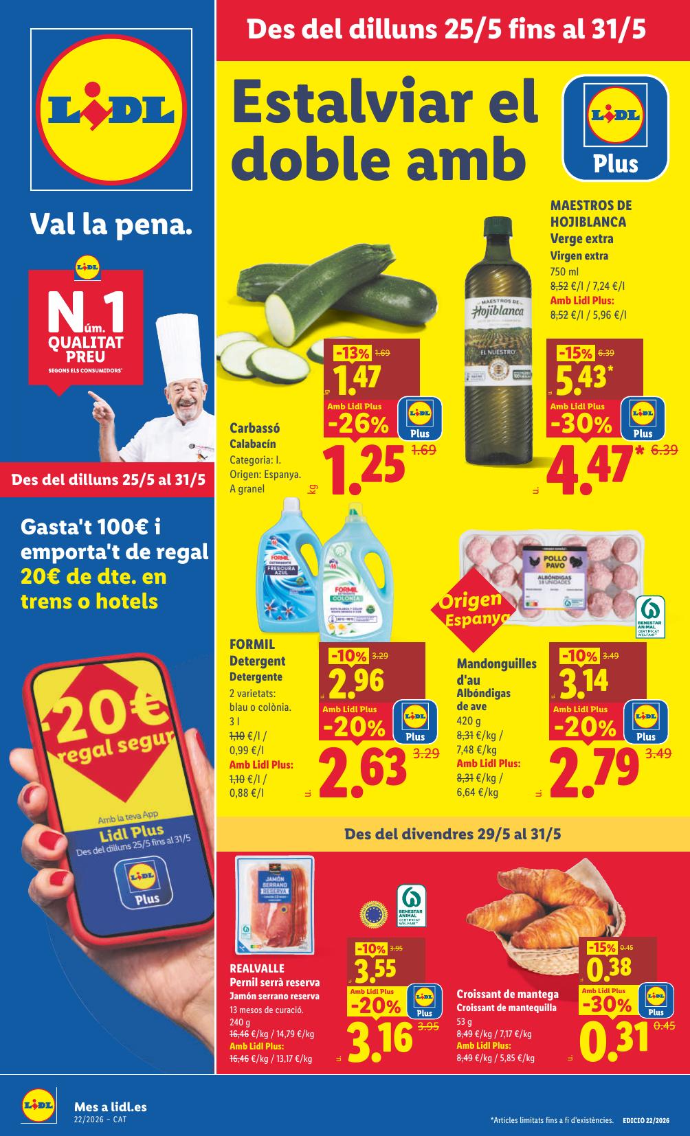 Folleto Lidl Alimentación · 25 de mayo de 2026 – 31 de mayo de 2026 — Página 1