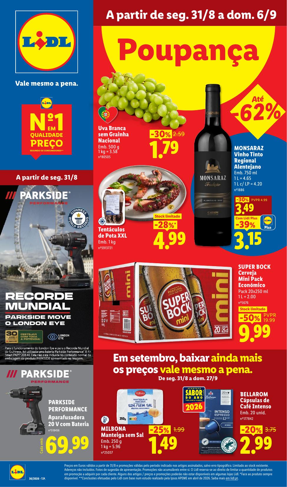 Capa do folheto Lidl · 28 de agosto a 6 de setembro de 2026