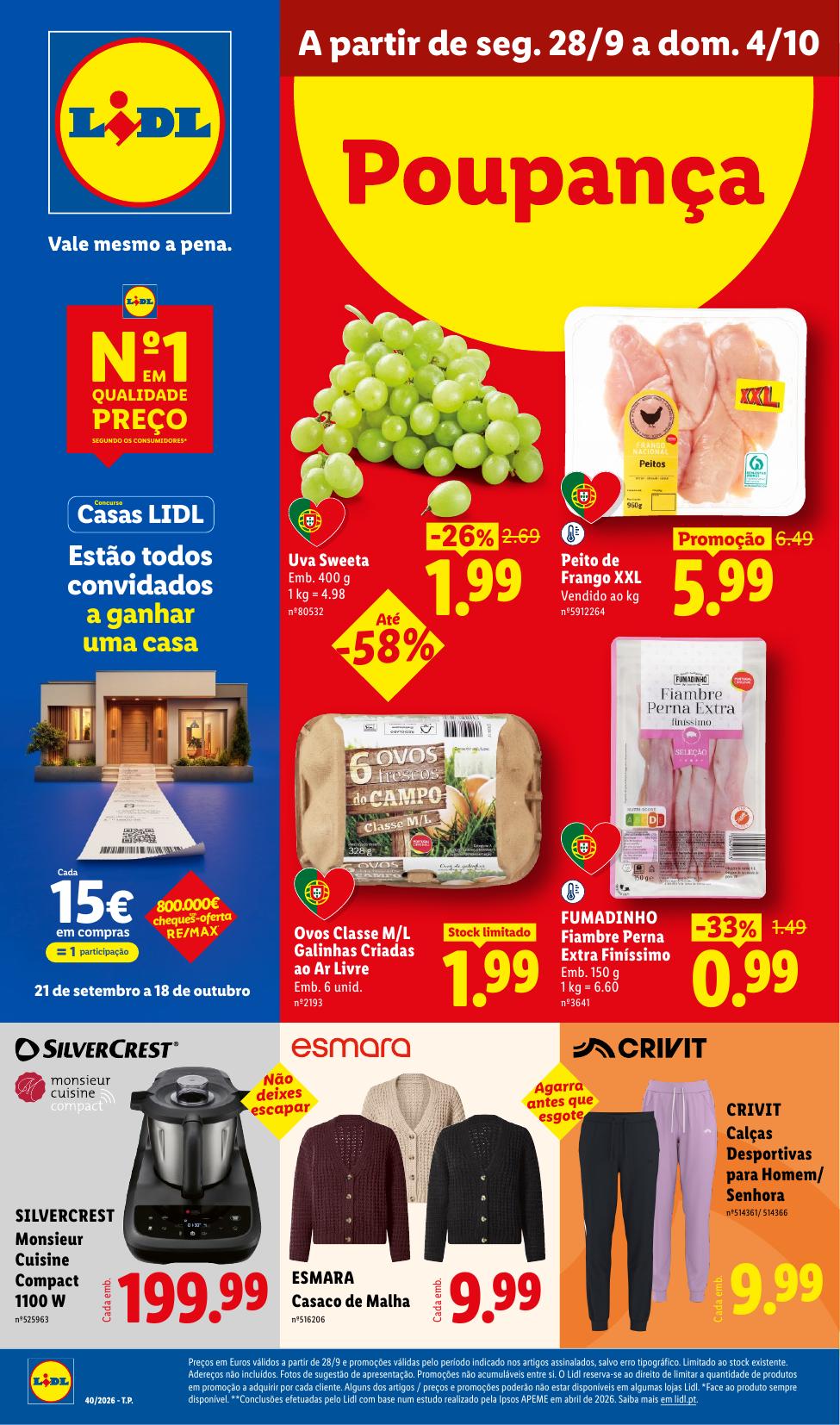 Capa do folheto Lidl · 25 de setembro a 4 de outubro de 2026