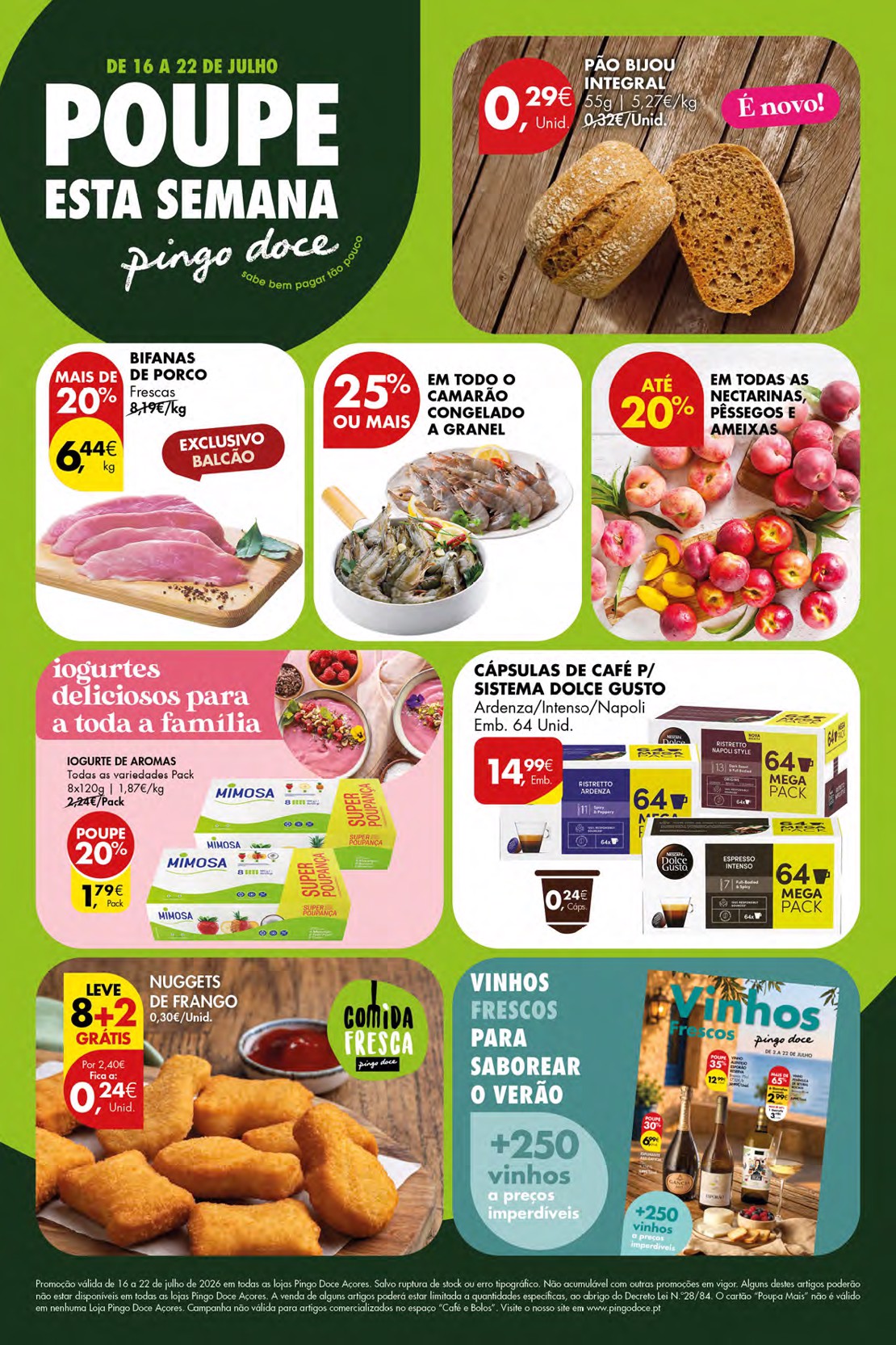 Capa do folheto Pingo Doce · 16 a 22 de julho de 2026