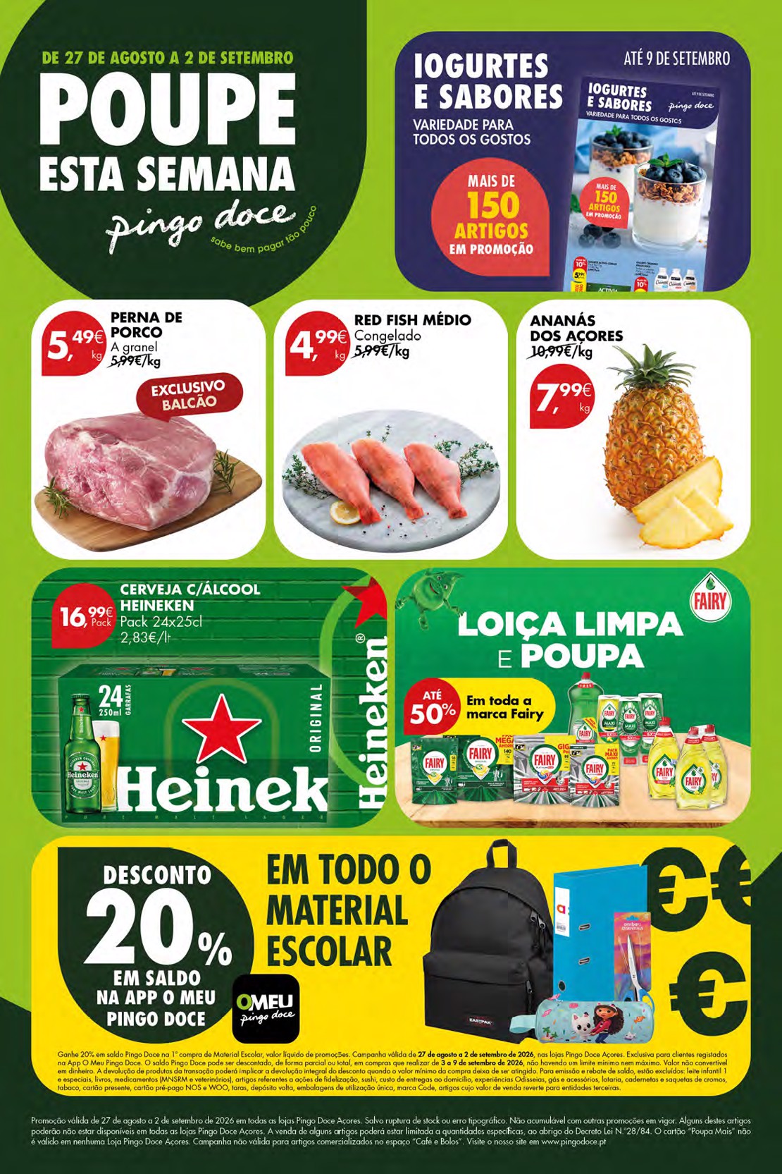 Capa do folheto Pingo Doce · 27 de agosto a 2 de setembro de 2026