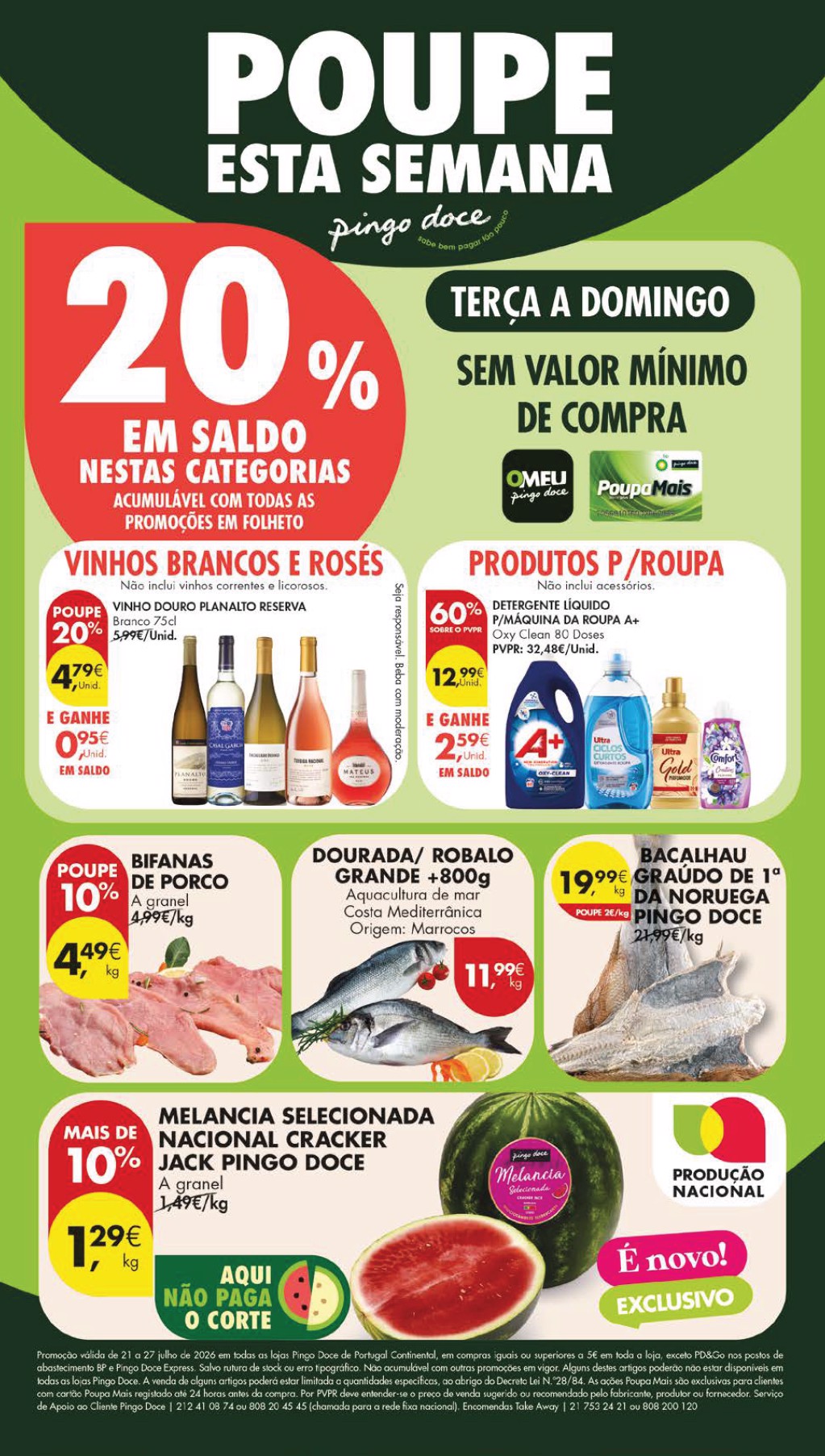 Capa do folheto Pingo Doce · 21 a 27 de julho de 2026