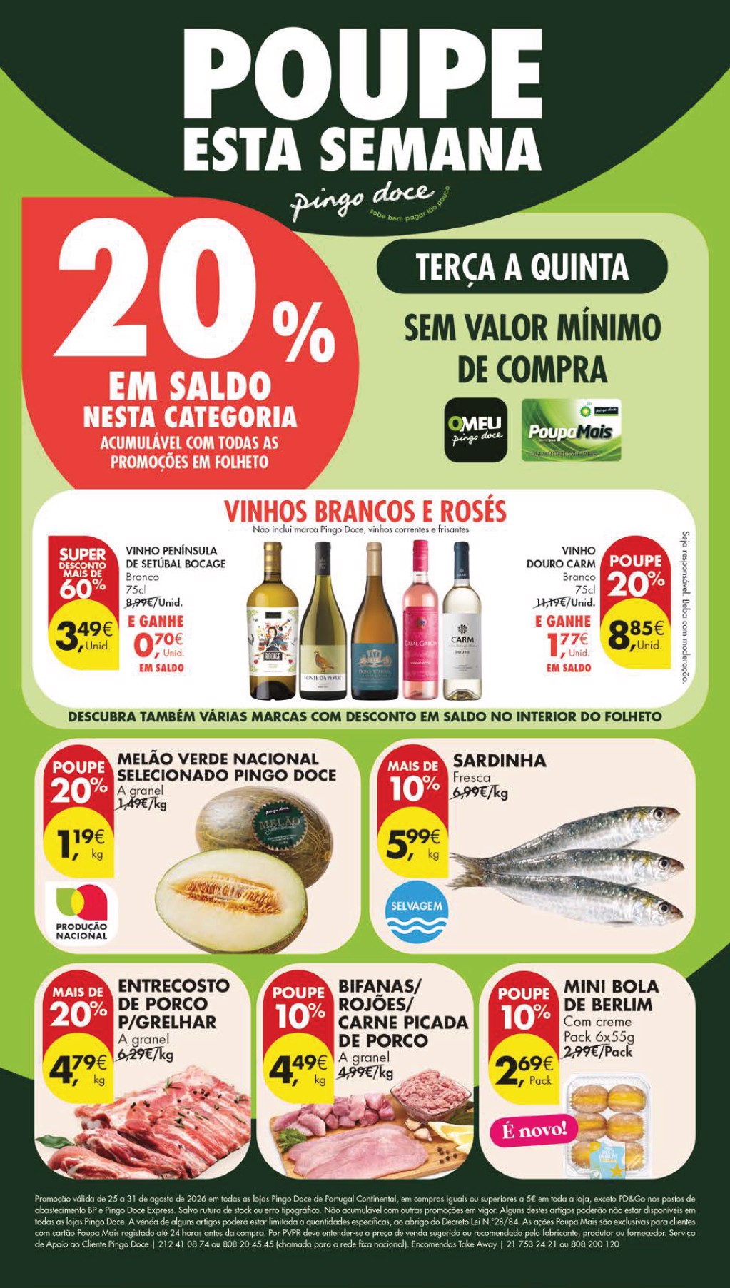 Capa do folheto Pingo Doce · 25 a 31 de agosto de 2026