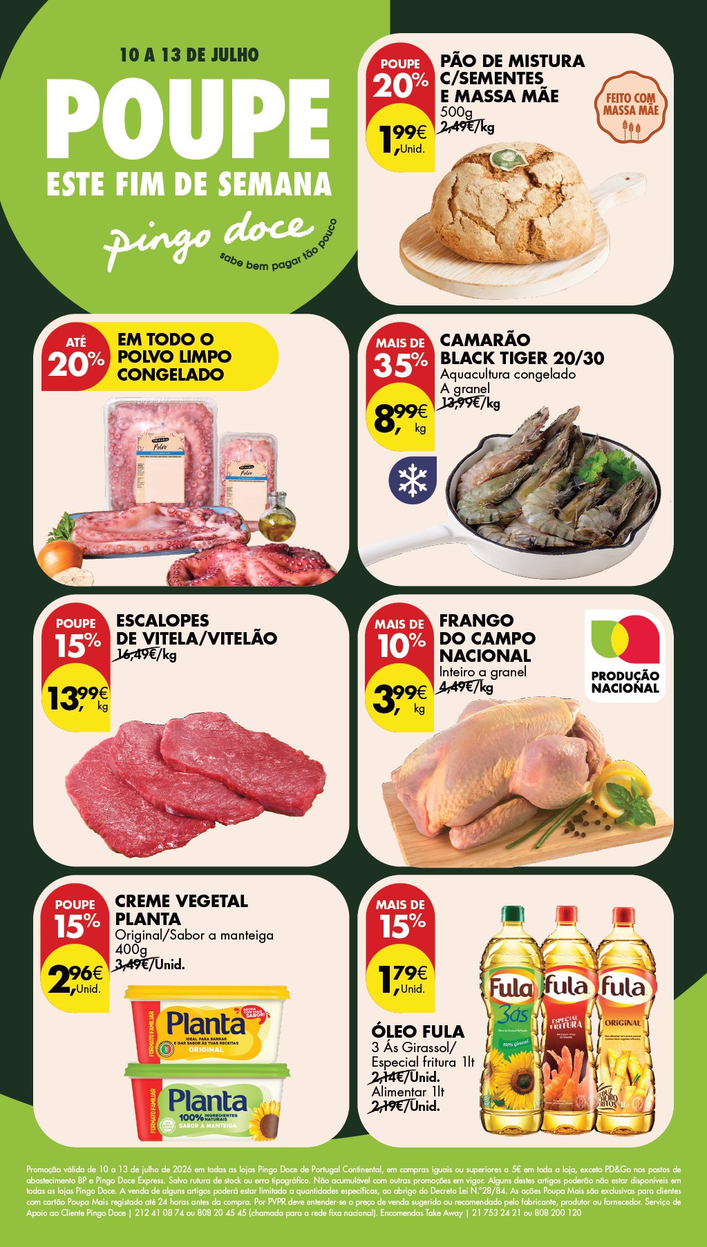 Capa do folheto Pingo Doce · 10 a 13 de julho de 2026