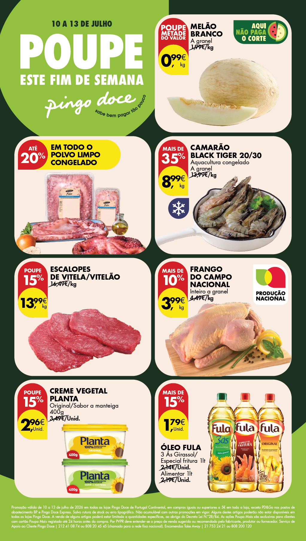 Capa do folheto Pingo Doce · 10 a 13 de julho de 2026