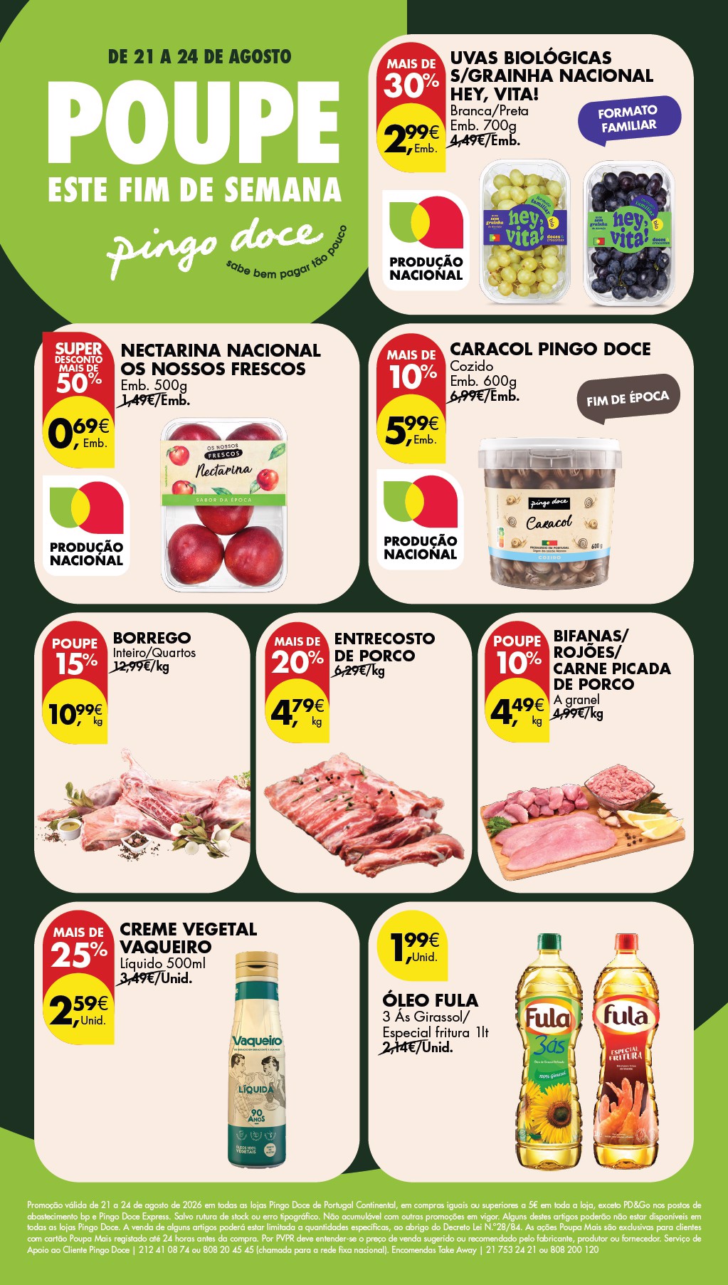 Capa do folheto Pingo Doce · 21 a 24 de agosto de 2026