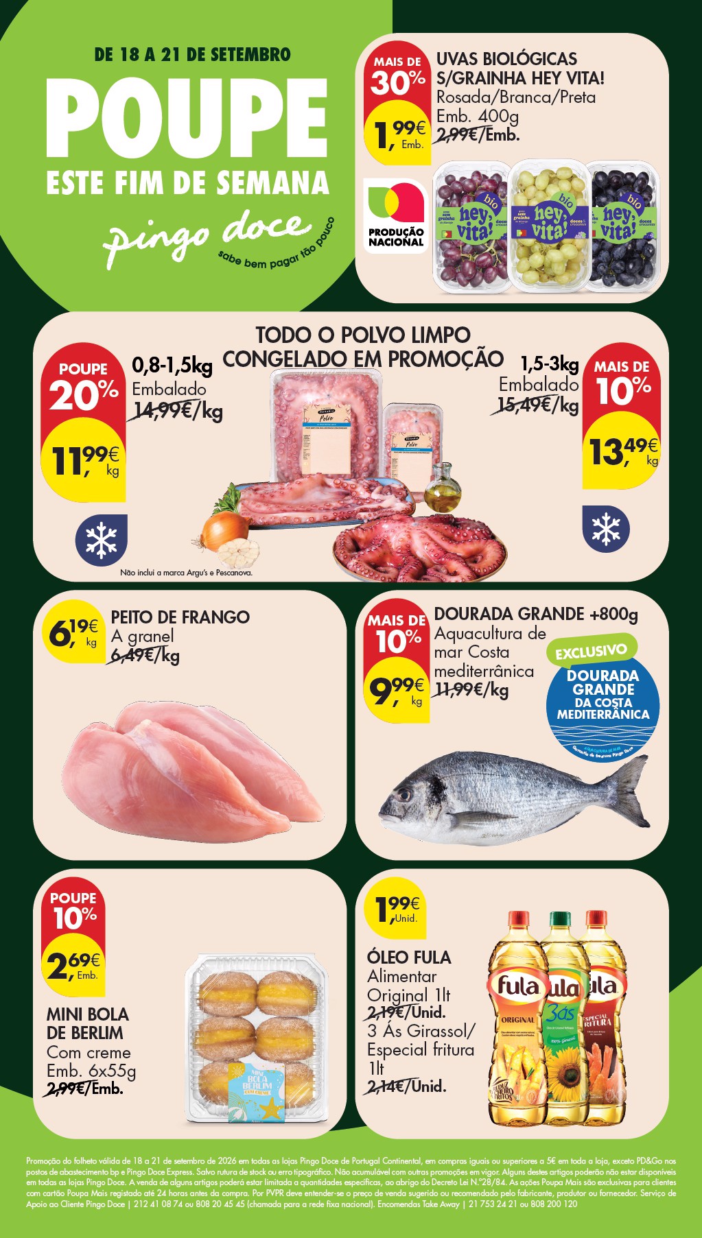 Capa do folheto Pingo Doce · 18 a 21 de setembro de 2026