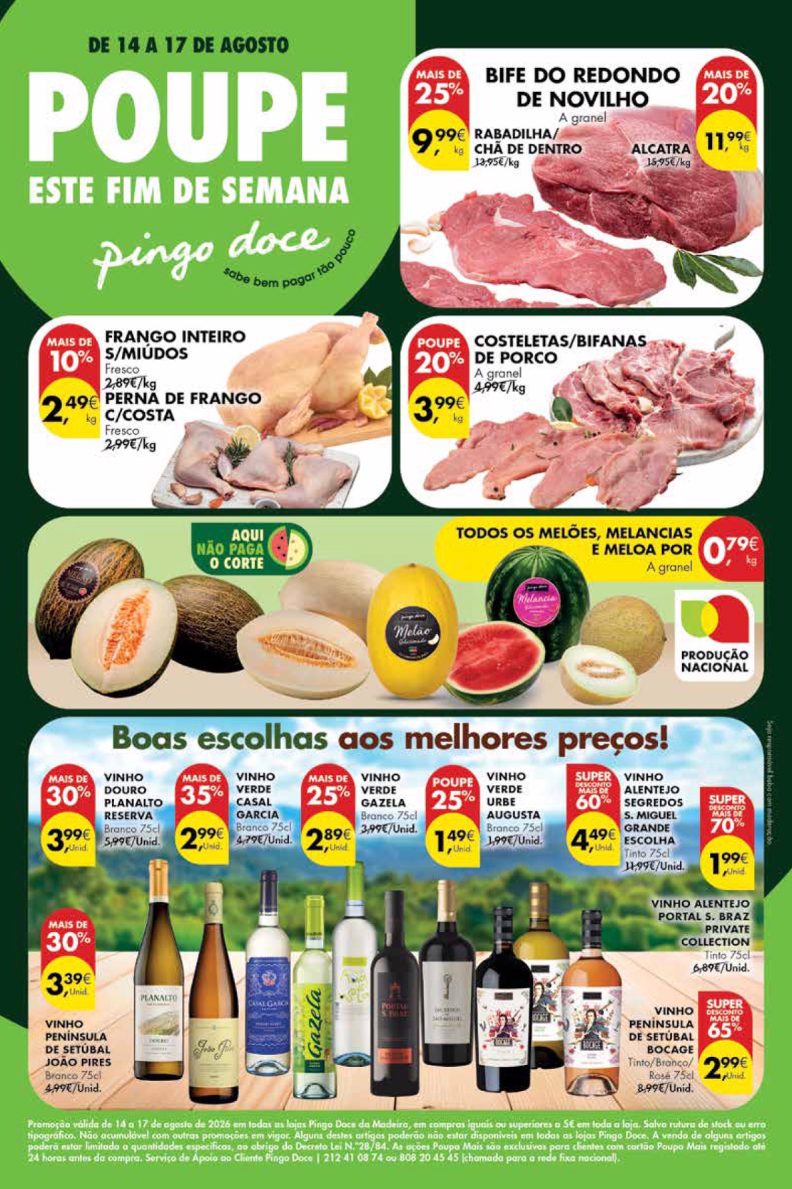 Capa do folheto Pingo Doce · 14 a 17 de agosto de 2026