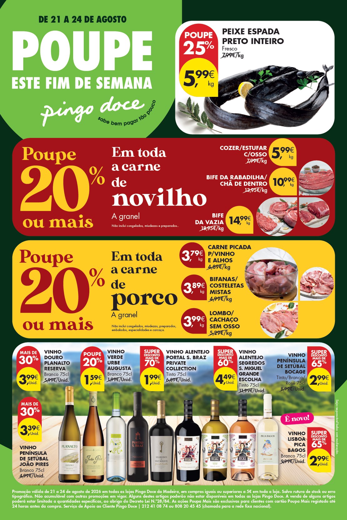 Capa do folheto Pingo Doce · 21 a 24 de agosto de 2026
