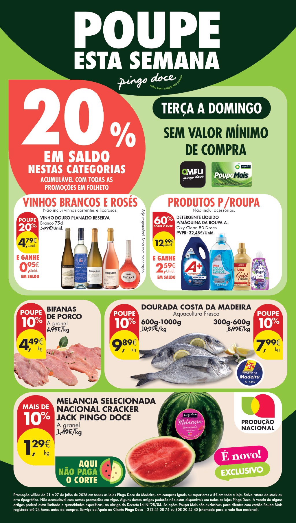 Capa do folheto Pingo Doce · 21 a 27 de julho de 2026