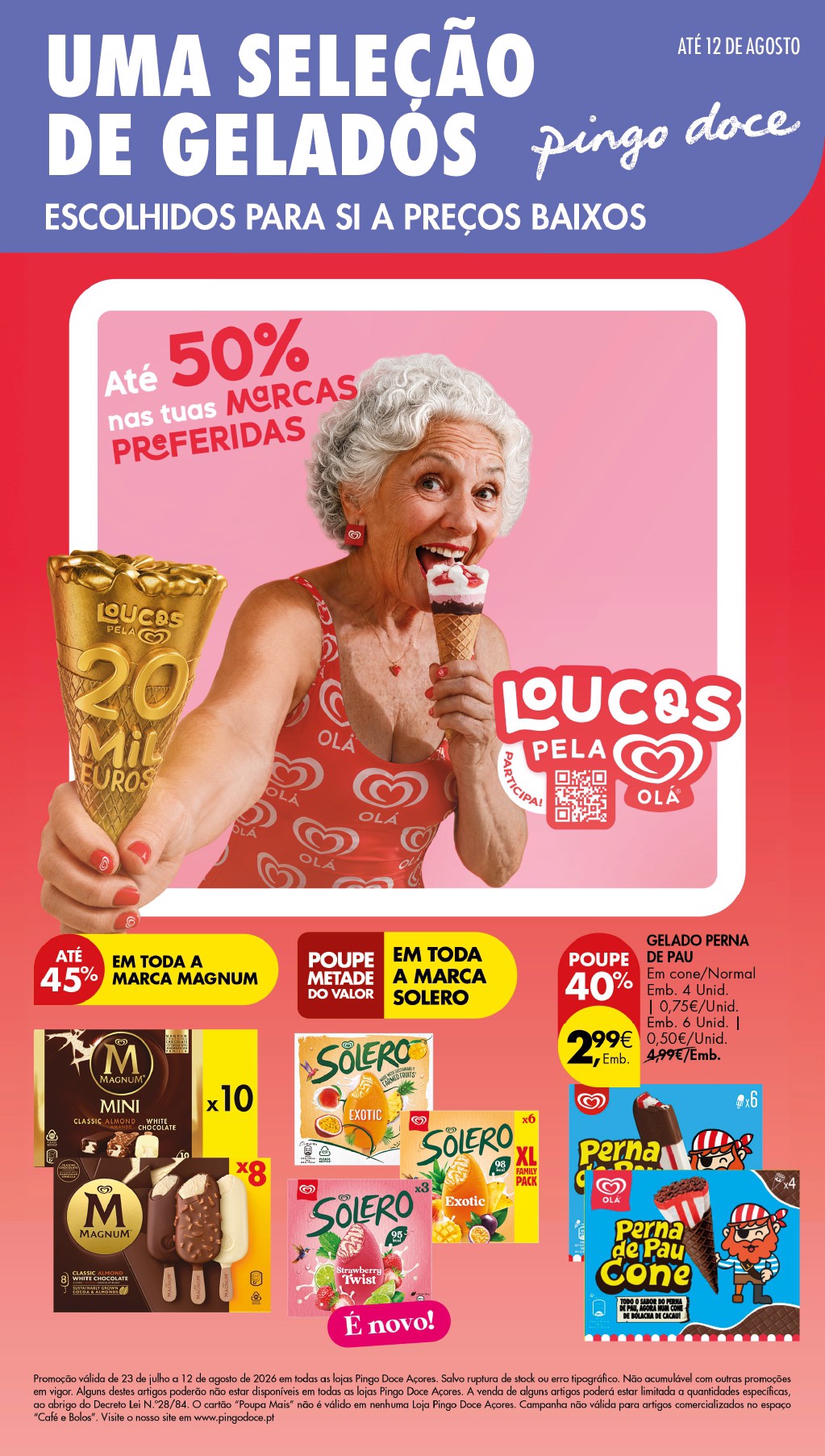 Capa do folheto Pingo Doce · 21 de julho a 12 de agosto de 2026
