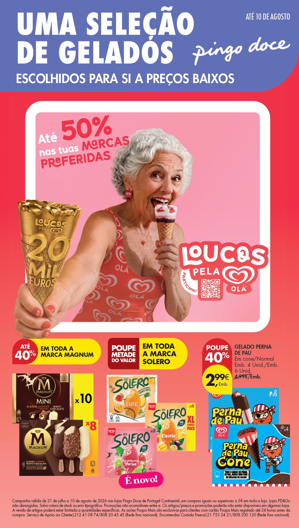 Capa do folheto Pingo Doce · 21 de julho a 10 de agosto de 2026