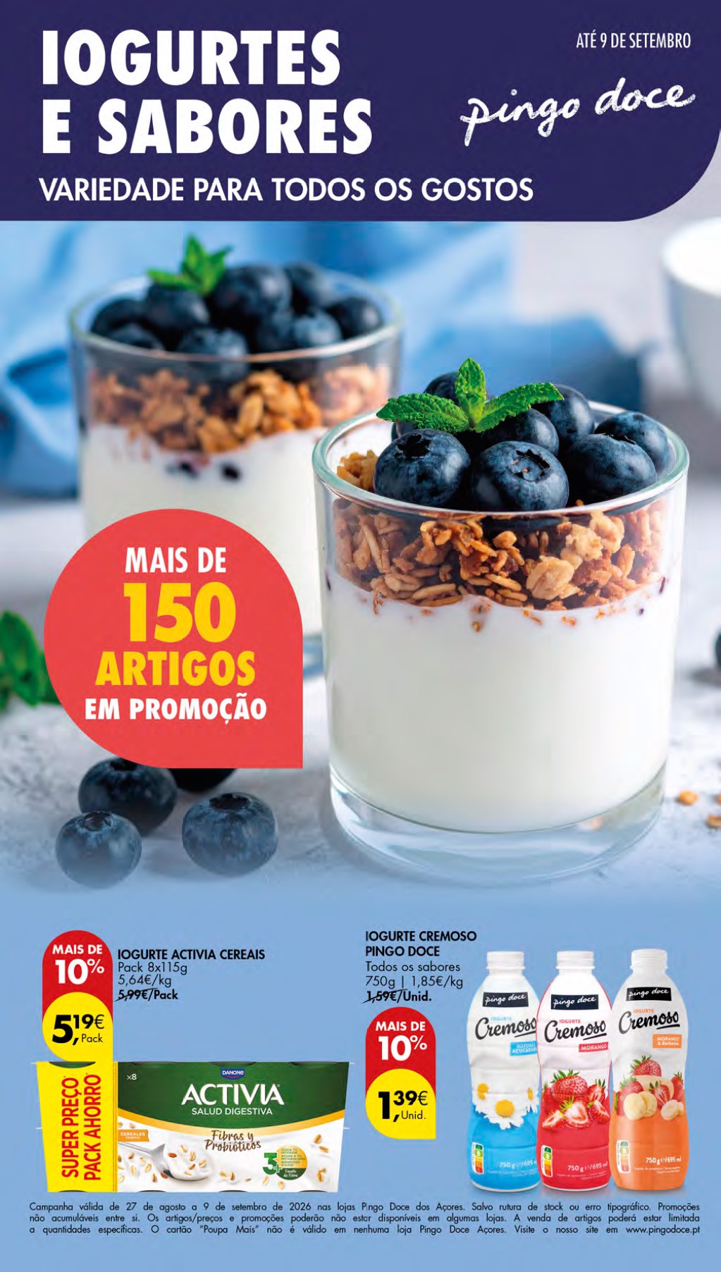 Capa do folheto Pingo Doce · 27 de agosto a 9 de setembro de 2026