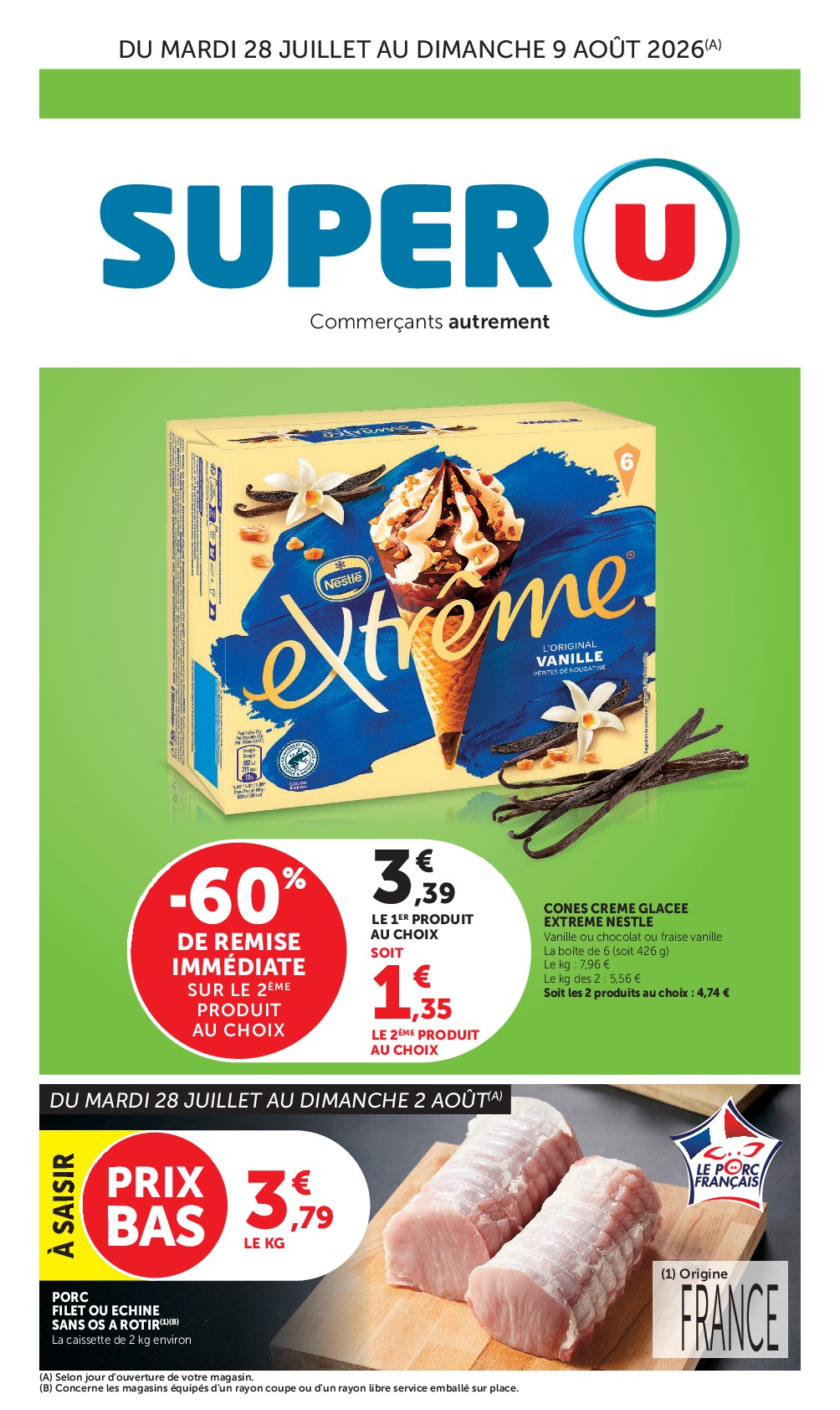 Catalogue Super U · du 28 juillet 2026 au 9 août 2026
