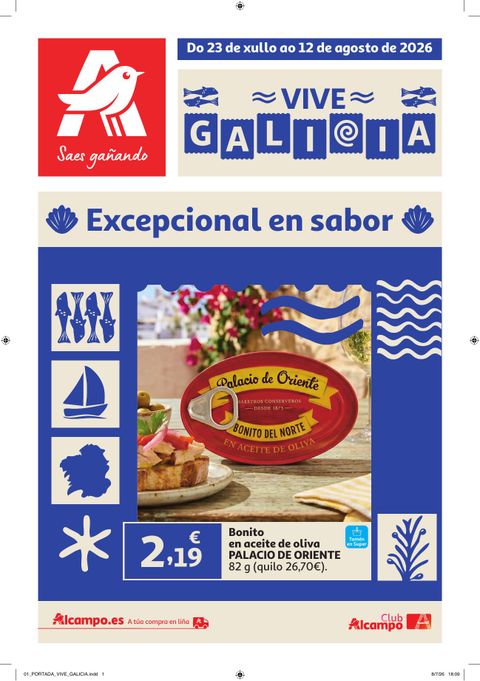 Portada Folleto Alcampo · Vive Galicia Excepcional en Sabor