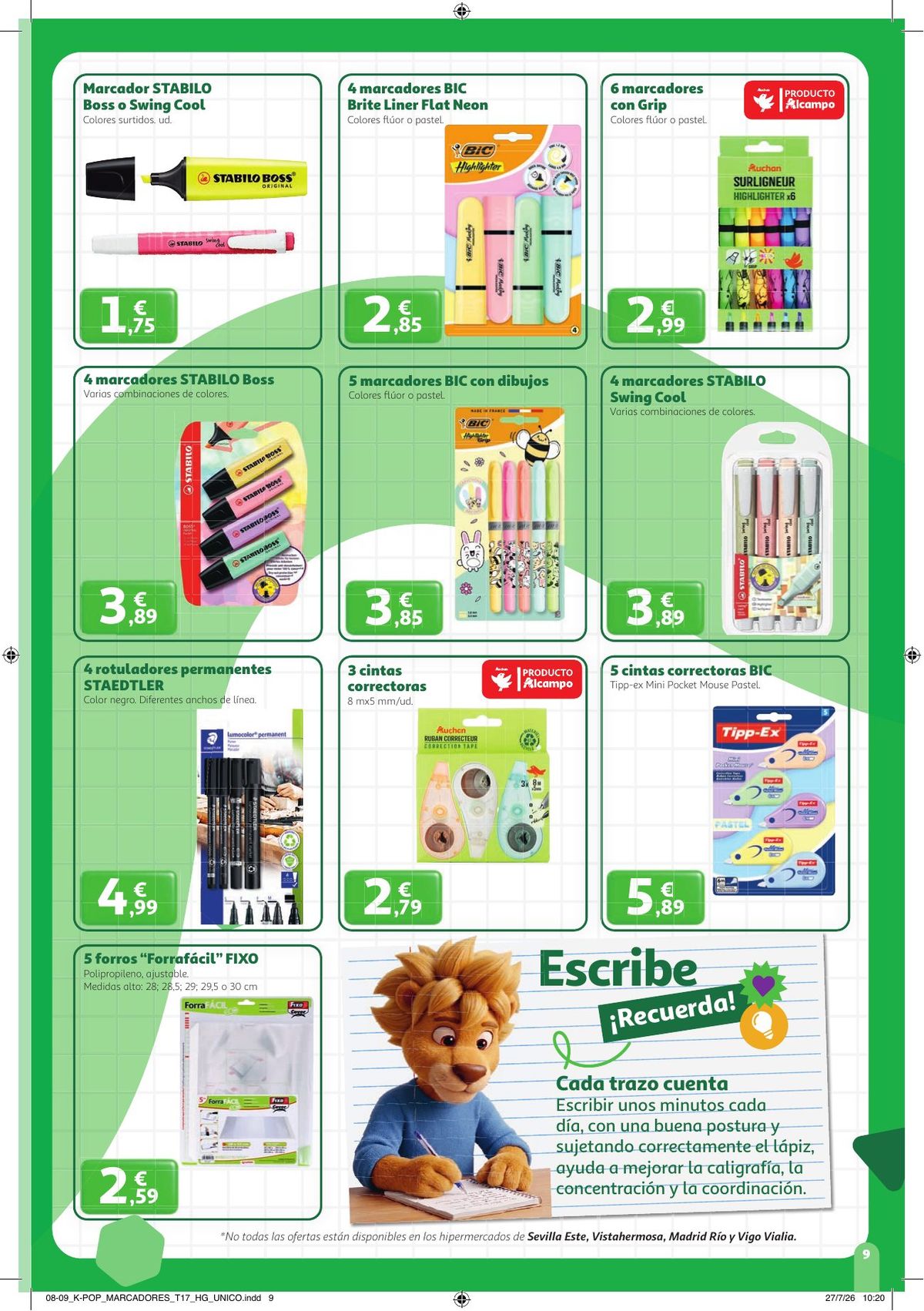 Folleto Alcampo · Vuelta al Cole — Página 9