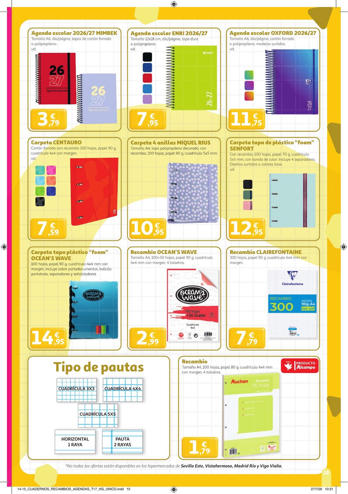 Folleto Alcampo · Vuelta al Cole — Página 15
