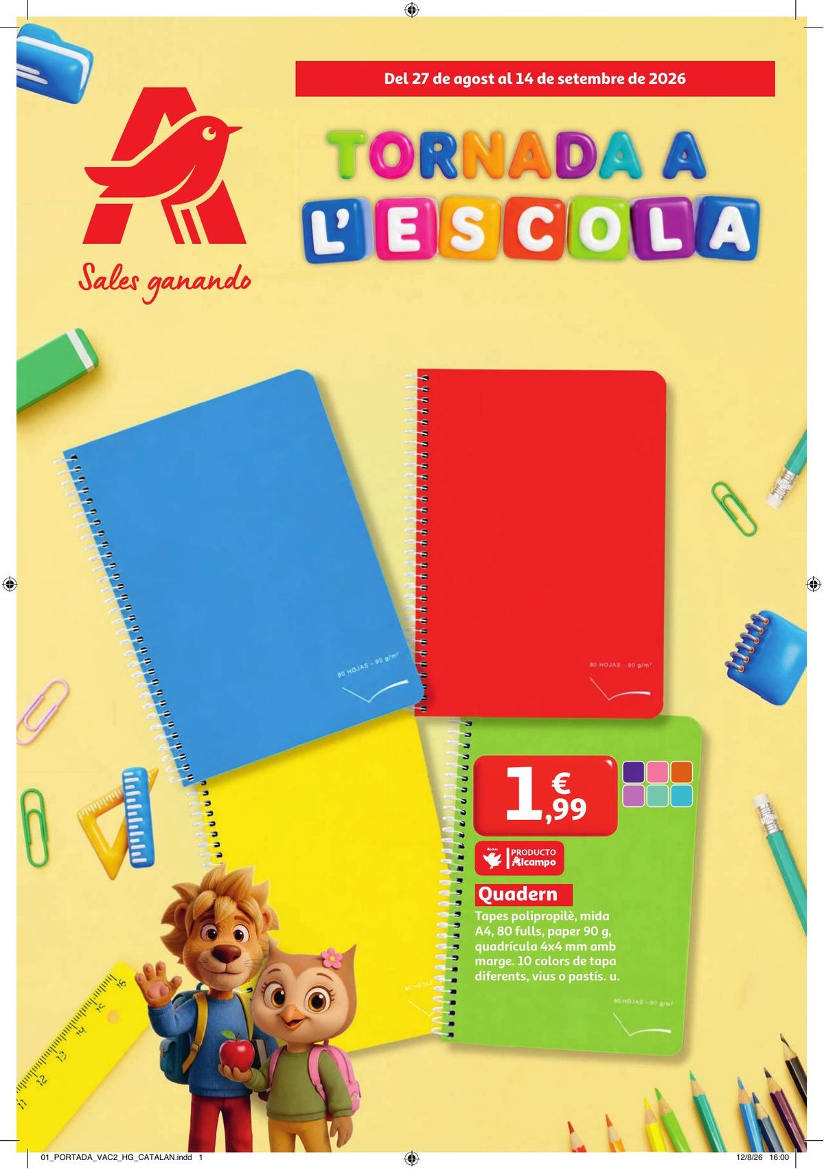 Folleto Alcampo · Catalán Vuelta al Cole 2 — Página 1