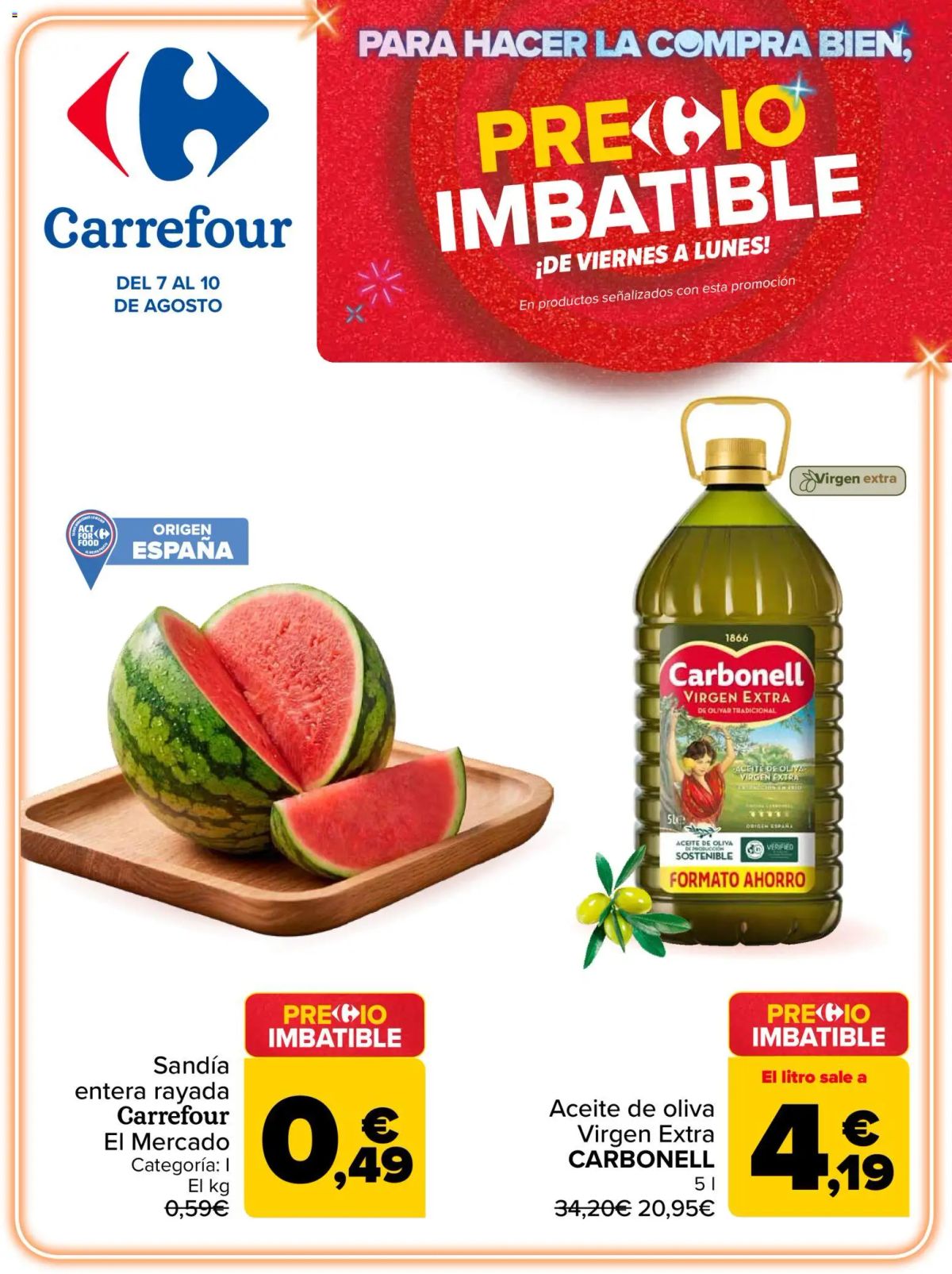 Folleto Carrefour · PRECIO IMBATIBLE — Página 1
