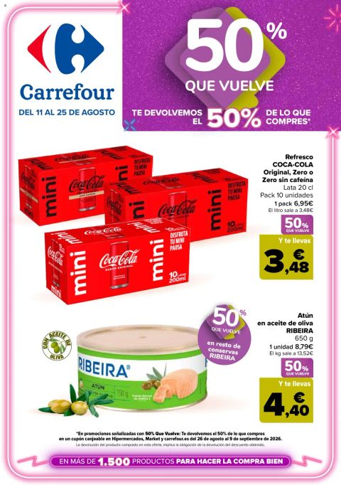 Portada Folleto Carrefour · 50% QUE VUELVE