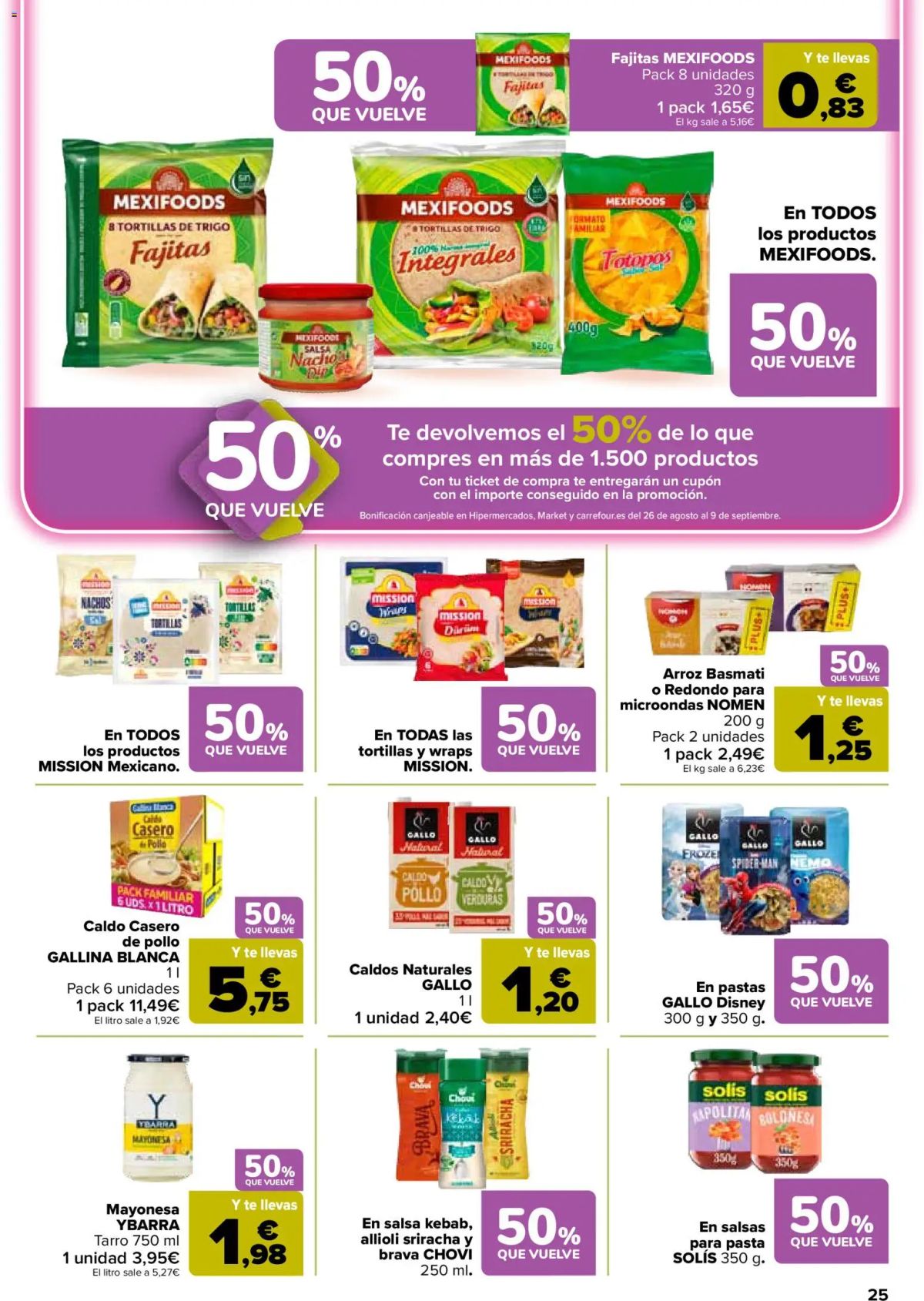 Folleto Carrefour · 50% QUE VUELVE — Página 25