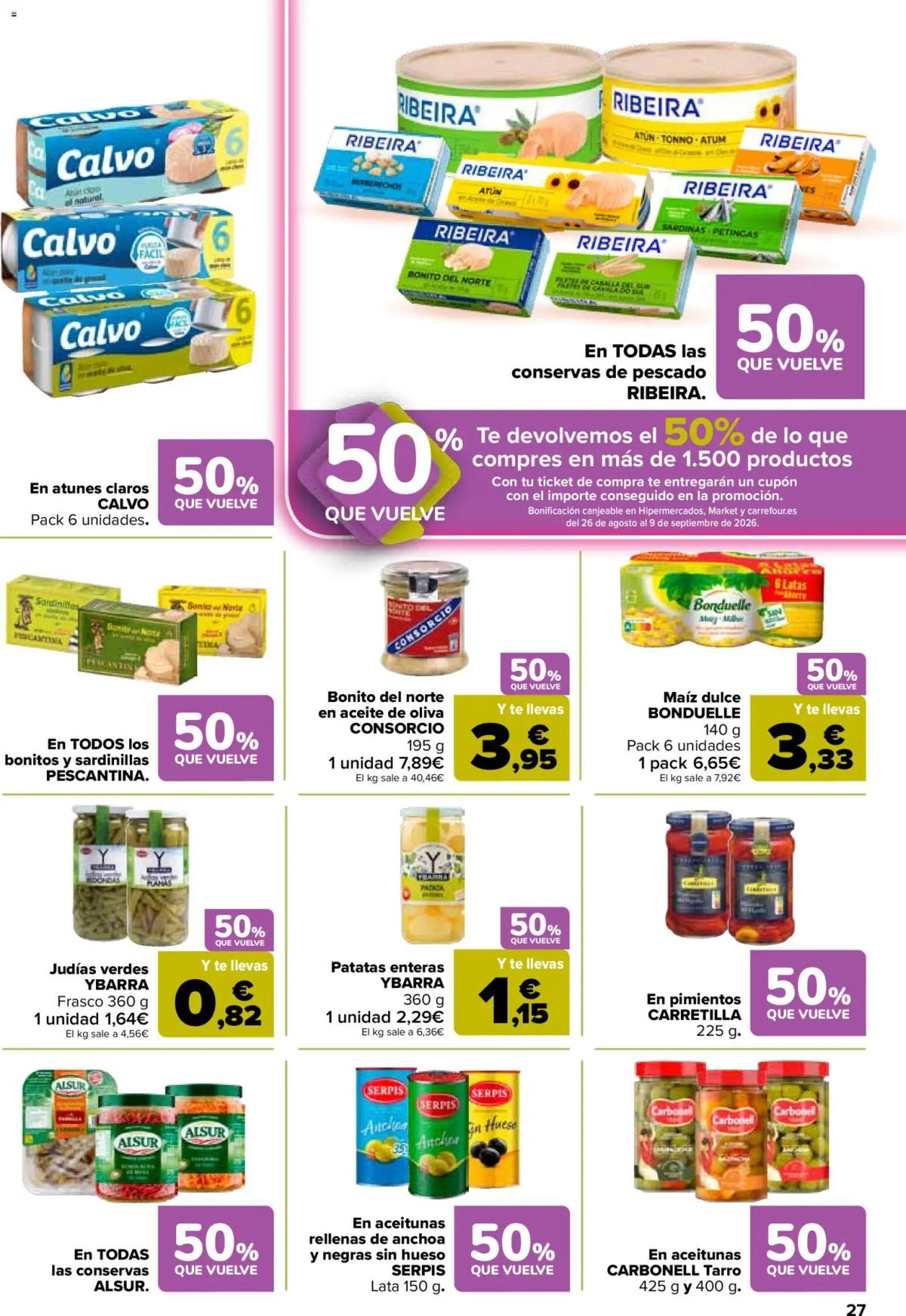 Folleto Carrefour · 50% QUE VUELVE — Página 27
