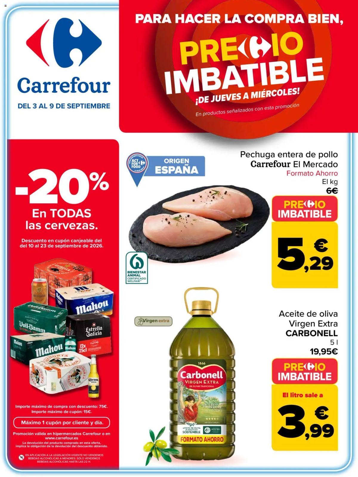 Folleto Carrefour · PRECIO IMBATIBLE — Página 1