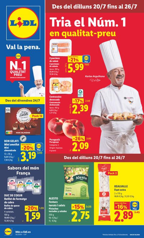 Portada Folleto Lidl Alimentación · 20 de julio de 2026 – 26 de julio de 2026
