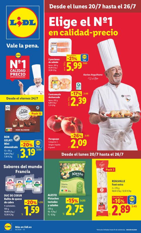 Portada Folleto Lidl Alimentación · 20 de julio de 2026 – 26 de julio de 2026