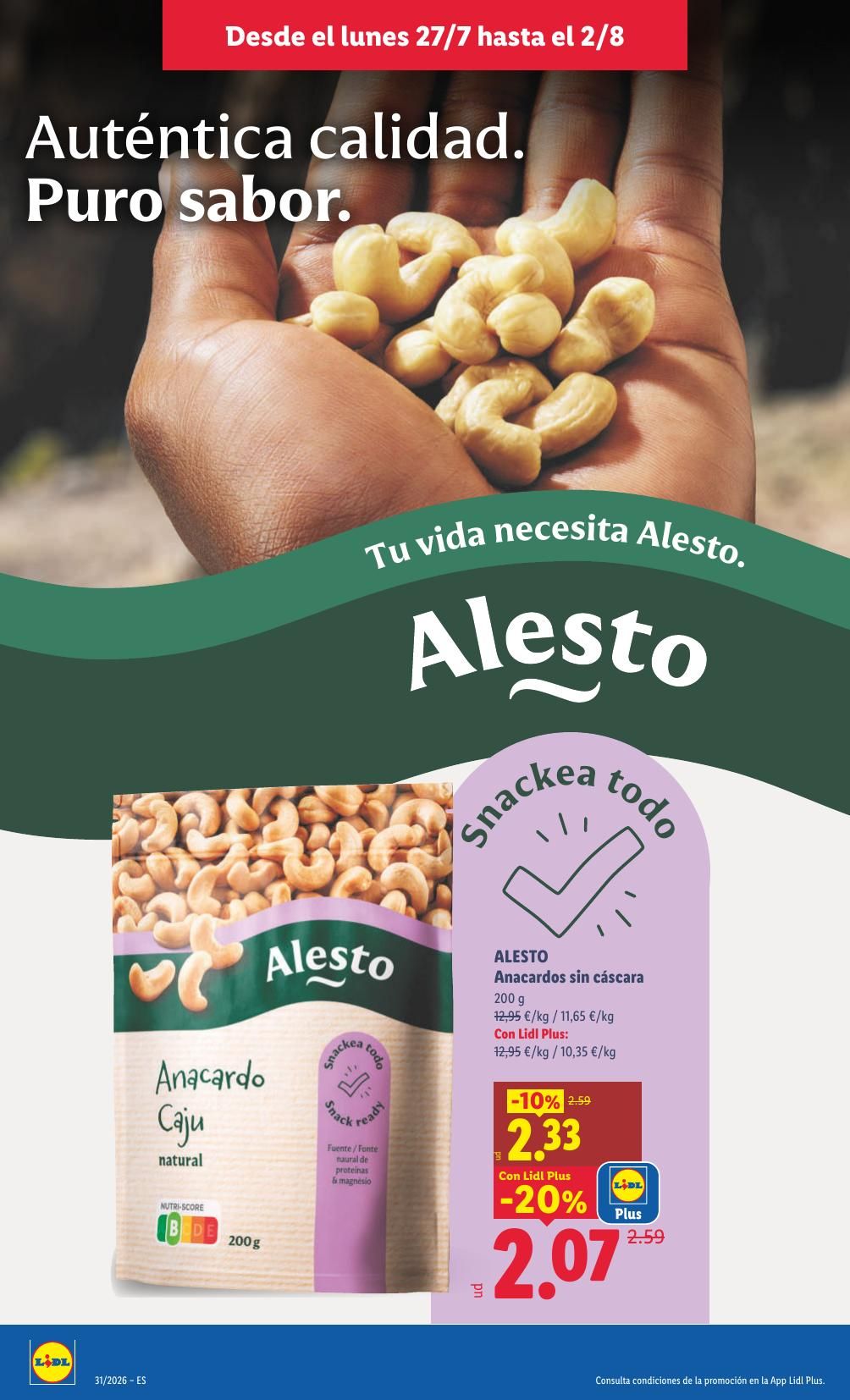 Folleto Lidl Alimentación · 27 de julio de 2026 – 2 de agosto de 2026 — Página 12
