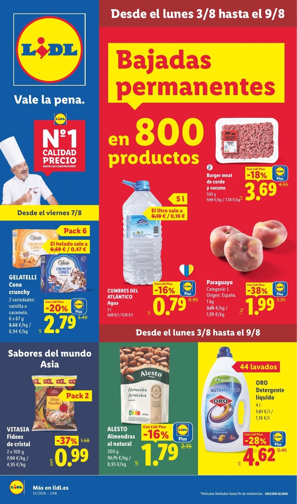 Folleto Lidl Alimentación · 3 de agosto de 2026 – 9 de agosto de 2026 — Página 1