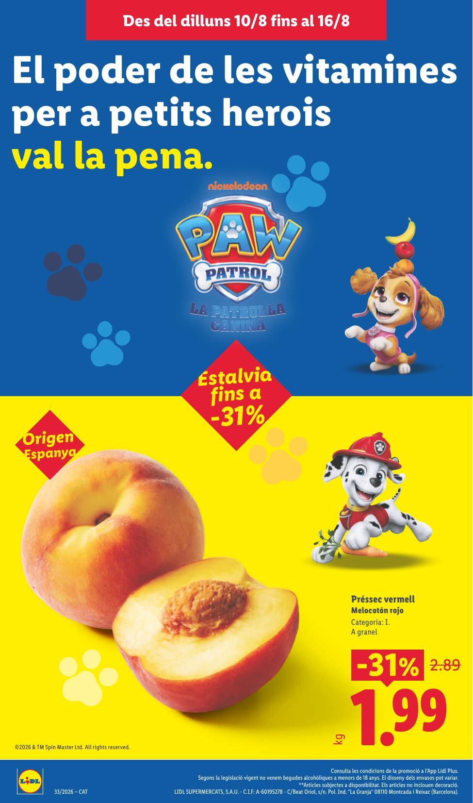 Folleto Lidl Alimentación · 10 de agosto de 2026 – 16 de agosto de 2026 — Página 2