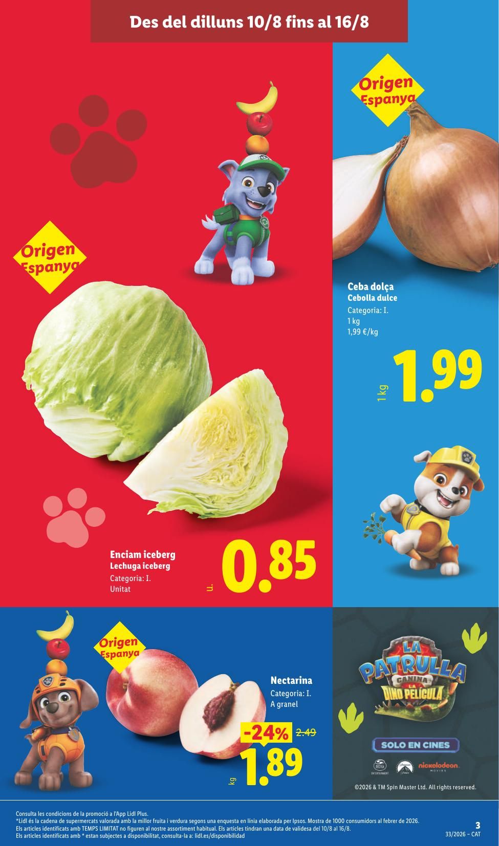 Folleto Lidl Alimentación · 10 de agosto de 2026 – 16 de agosto de 2026 — Página 3