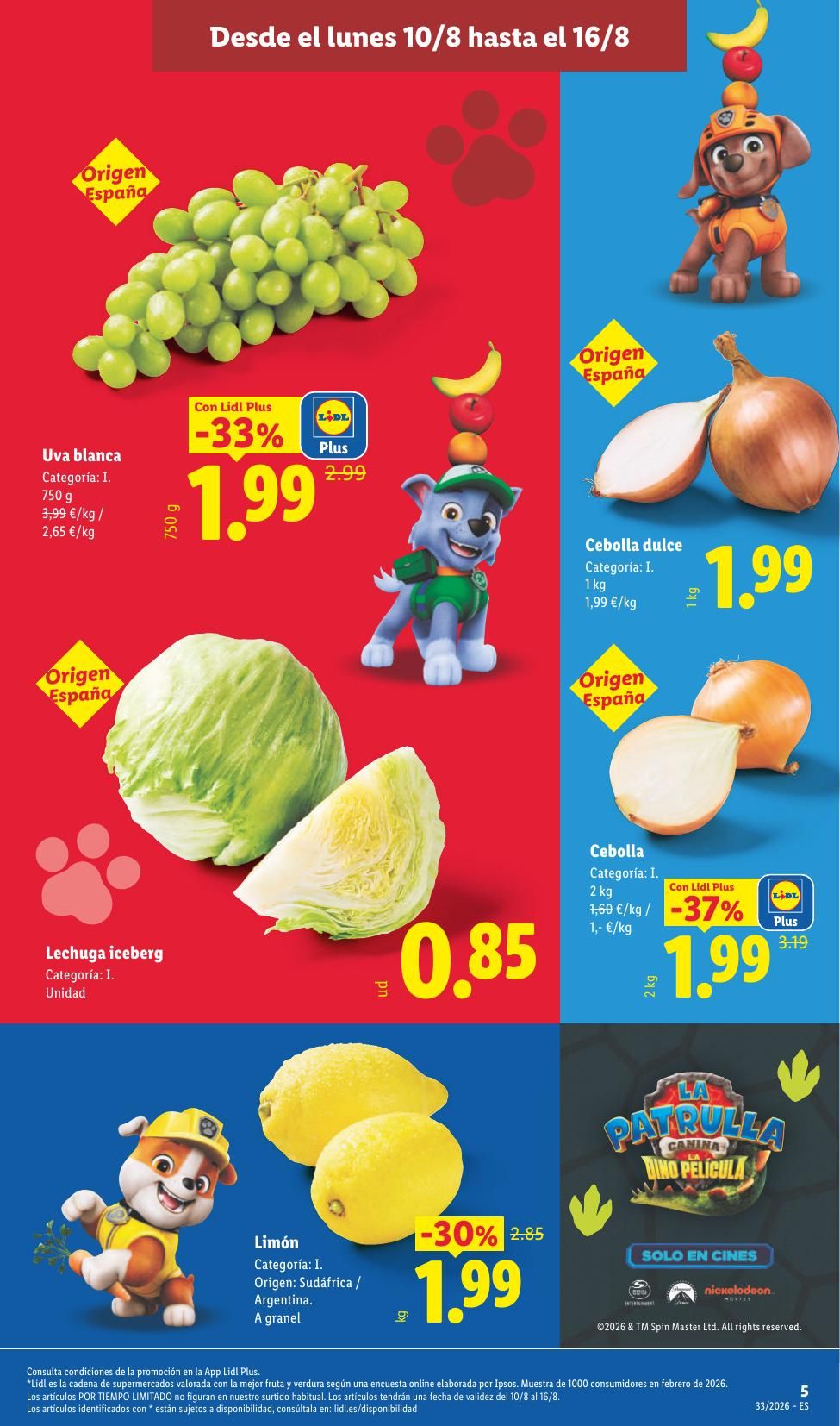 Folleto Lidl Alimentación · 10 de agosto de 2026 – 16 de agosto de 2026 — Página 5