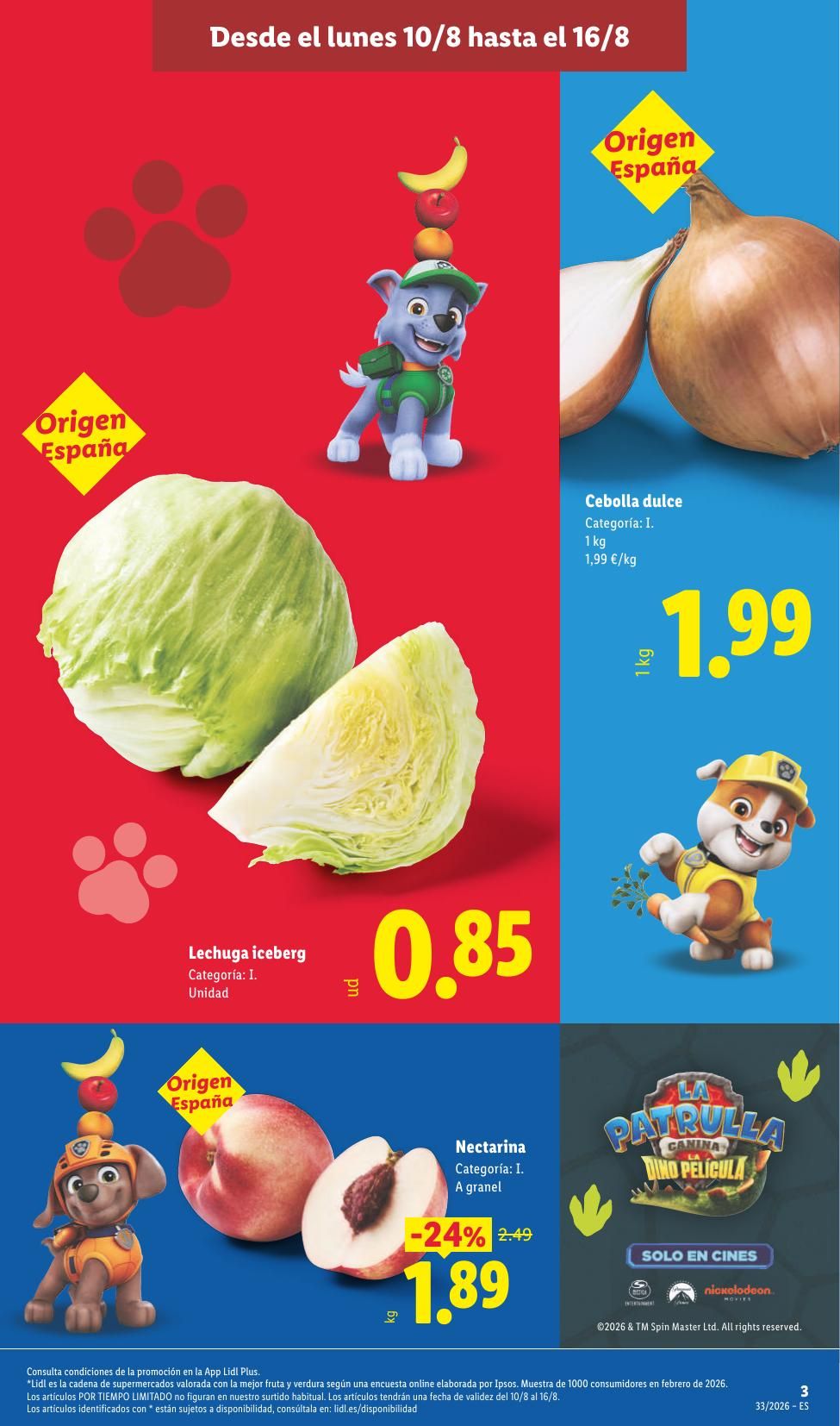 Folleto Lidl Alimentación · 10 de agosto de 2026 – 16 de agosto de 2026 — Página 3