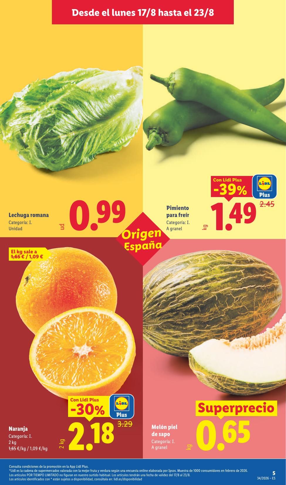 Folleto Lidl Alimentación · 17 de agosto de 2026 – 23 de agosto de 2026 — Página 5