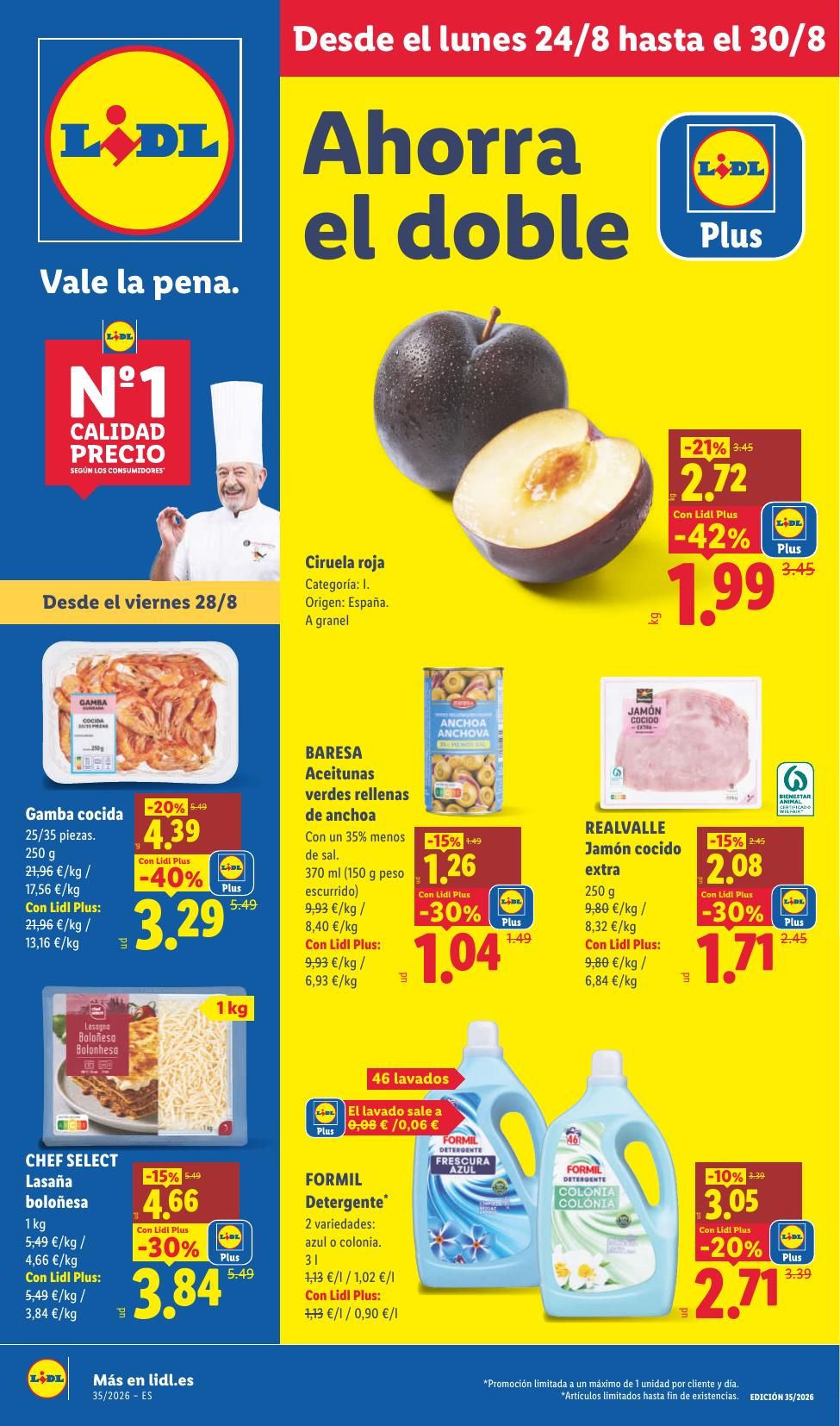Folleto Lidl Alimentación · 24 de agosto de 2026 – 30 de agosto de 2026 — Página 1