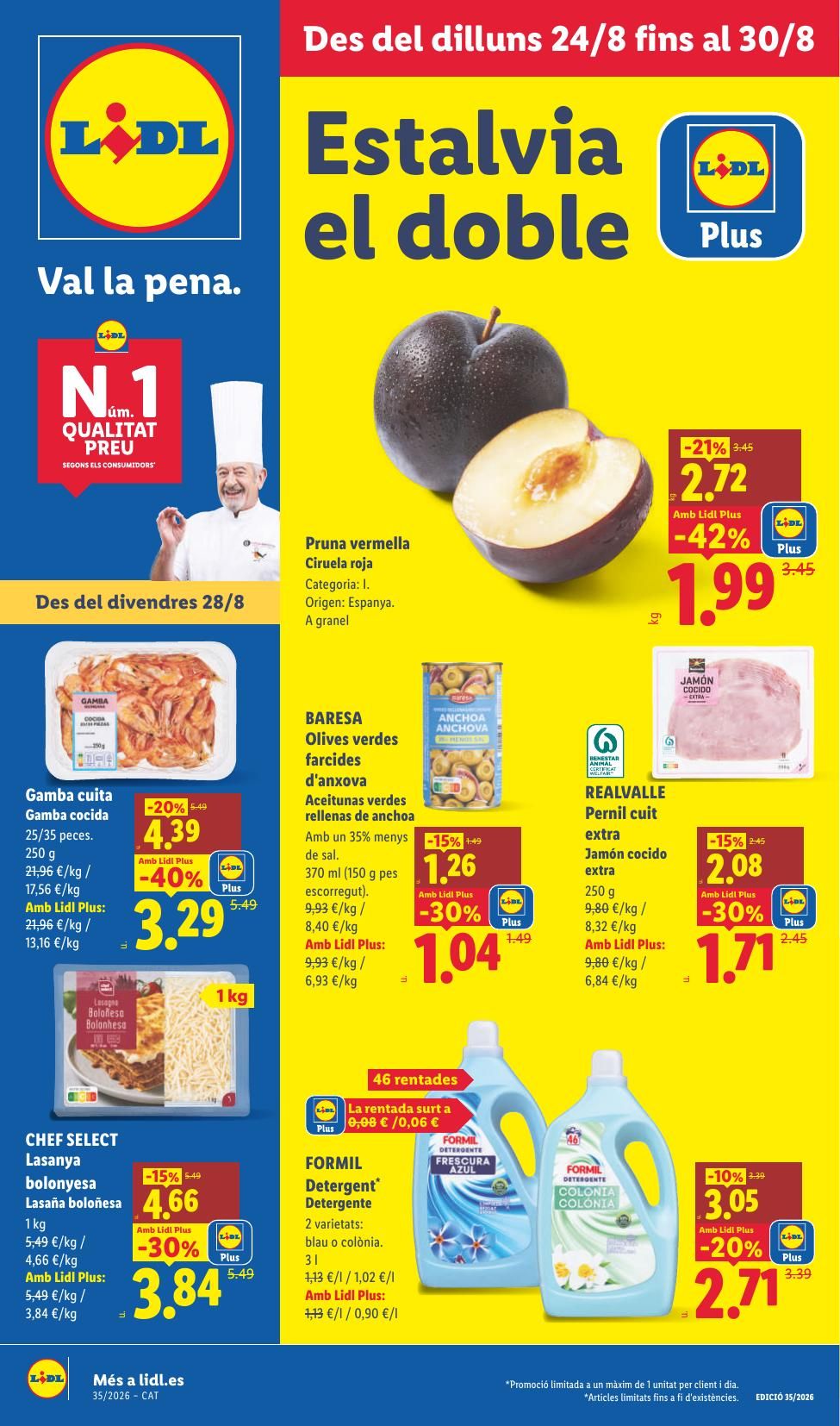 Folleto Lidl Alimentación · 24 de agosto de 2026 – 30 de agosto de 2026 — Página 1