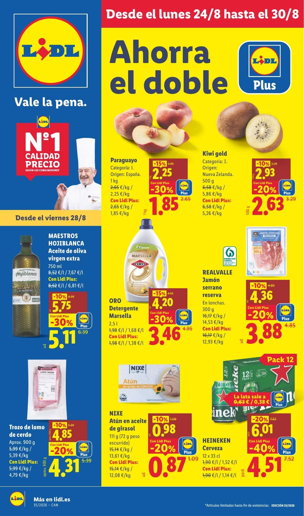 Folleto Lidl Alimentación · 17 de agosto de 2026 – 30 de agosto de 2026 — Página 1
