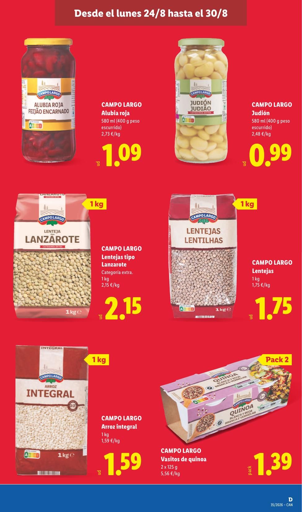 Folleto Lidl Alimentación · 17 de agosto de 2026 – 30 de agosto de 2026 — Página 19
