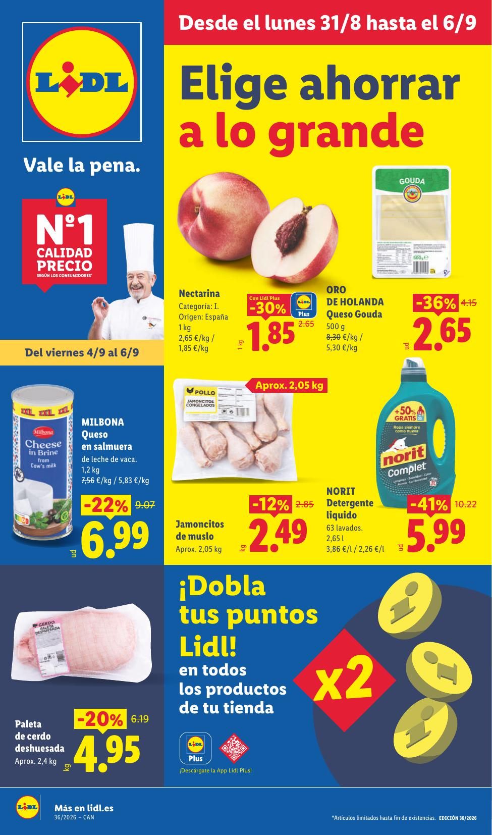 Folleto Lidl Alimentación · 31 de agosto de 2026 – 6 de septiembre de 2026 — Página 1