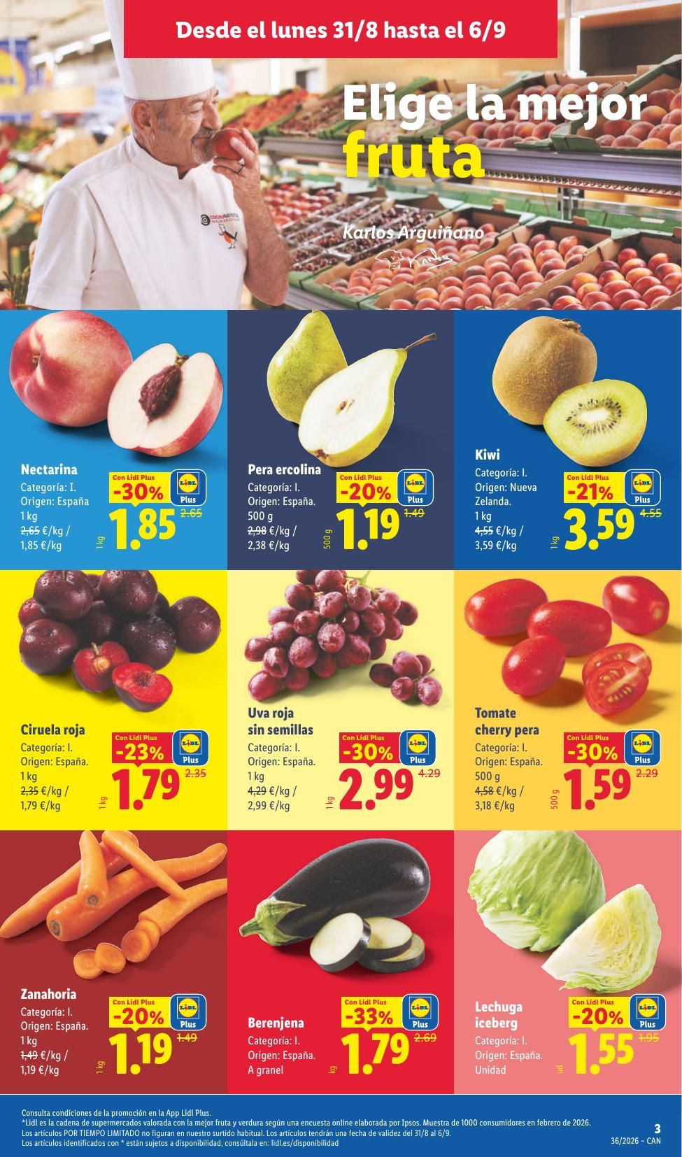Folleto Lidl Alimentación · 31 de agosto de 2026 – 6 de septiembre de 2026 — Página 3